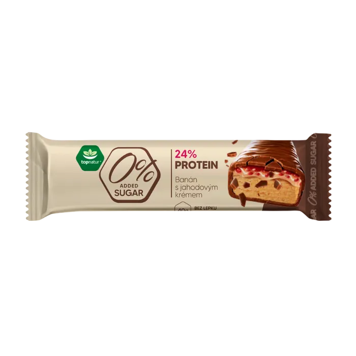 Topnatur Tyčinka proteinová Banán s jahodovým krémem 40 g